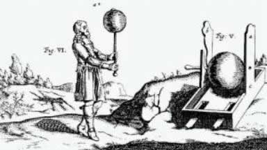 Schwefelkugel und Elektrisiermaschine, 1672